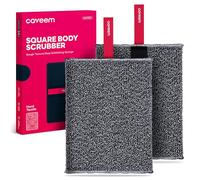 CAVEEM Esponja exfoliante corporal, elimina piel muerta, esponja exfoliante corporal para baño y ducha, esponja de ducha cuadrada para hombre y mujer (paquete de 2)