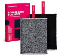 CAVEEM Exfoliante Corporal Grande, Esponja de Baño y Cuerpo, Exfoliante Corporal de Doble Textura para Eliminar la Piel Muerta, Esponja Cuadrada Ligera, Suave y áspera para la Ducha (Paquete de 2)