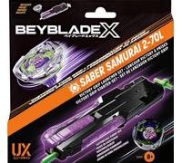 cavernedesjouets - Estuche para Beyblade x Pack Saber Samurai 2-70l - Set de peonzas + Lanzador Victory con toma - Tipo ataque y tarjeta