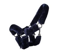 HKM Hobby Horsing - Cabestro con suave piel sintética para jugar de forma realista (azul marino)