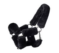 HKM Hobby Horsing - Cabestro con suave piel sintética para jugar de forma realista (negro)
