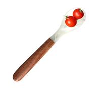 Caviar Spoons - Fruit Cake Fork | Shell Fork Wood Handle Mother Of Pearl | Natural Elegant Serving Utensil For Caviar Egg Ice Cream Salt Coffee Dessert Dining