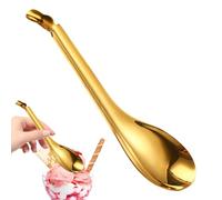 Caviar Spoons - Stainless Steel Slotted Strainer Spoons, Molecular Spherification Cooking Tool, Gold Silver Bar Spoon Colander Gadget | Precision Serving Utensil For Dips Stews Cereals