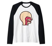 Cavidad revestida de Membrana de faringe detrás de la Nariz y la Boca Camiseta Manga Raglan