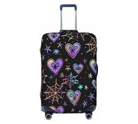 Cavizow Funda elástica para equipaje de viaje, diseño de telaraña, diseño de corazón, lavable, antiarañazos, S-XL, Varios colores, M (Fits 22-24 in Luggage)