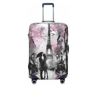 Cavizow Romantic Love Paris - Funda elástica para equipaje de viaje, diseño de la Torre Eiffel, lavable, antiarañazos, S-XL, Varios colores, M (Fits 22-24 in Luggage)