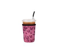 Cavllson Fundas reutilizables de neopreno aisladas para bebidas frías para café Starbucks, McCafe, Dunkin Donuts, Tim Hortons y más, mariposa, 1 paquete mediano