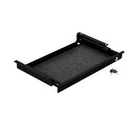 CAVO Cajón de acero para documentos 500 mm negro con cerradura con entrada de cables Cajón de escritorio para objetos de valor