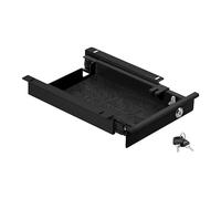 CAVO Cajón portadocumentos de acero 220 mm negro con cerradura con pasacables Cajón bajo escritorio