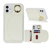 Cavor Copmob Funda iPhone 11,Carcasa iPhone 11,Flip Billetera Funda de Cuero,[3 Ranuras][Magnetica][con Soporte de Anillo],Carcasa Case Funda para iPhone 11 - Blanco