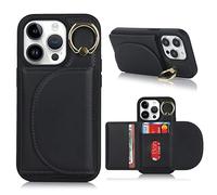 Cavor Copmob Funda iPhone 14 Pro MAX,Carcasa iPhone 14 Pro MAX,Flip Billetera Funda de Cuero,[3 Ranuras][Magnetica][con Soporte de Anillo],Carcasa Case Funda para iPhone 14 Pro MAX - Negro