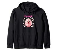 Caw Chicken Cute Pink Bird Cartoon Humor Crazy Chick Mujeres Sudadera con Capucha