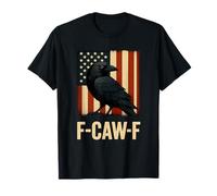 Caw Crow Black Bird USA Flag Vintage Raven Hombres Mujeres Camiseta