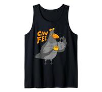 Caw-Fee Funny Crow Raven Cafeína Cafeína Amante Camiseta sin Mangas