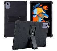 Caweet Funda para Lenovo Idea Tab Plus de 12,1 pulgadas/Tab K12 (modelo 2025), funda de silicona a prueba de golpes con soporte ajustable, color negro