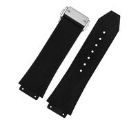 CAWEUER Compatible con correa de reloj Compatible con HUBLOT BIG BANG Silicona 26 * 19 mm Correa de reloj impermeable for hombres Accesorios de reloj de cadena Pulsera de goma + herramienta(B Black si