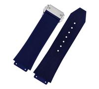 CAWEUER Compatible con correa de reloj Compatible con HUBLOT BIG BANG Silicona 26 * 19 mm Correa de reloj impermeable for hombres Accesorios de reloj de cadena Pulsera de goma + herramienta(B Blue sil