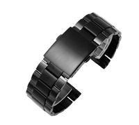CAWEUER Compatible con Diesel DZ4318 4323 4283 4309 Correa de reloj de acero inoxidable de estilo original for hombre, caja de reloj grande, pulsera de 26 m(Black)