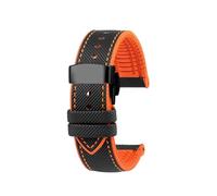 CAWEUER Compatible con reloj CITIZEN Blue Angel Men Radio Wave AT8020-54L/8020-03L/JY8078 Series Correa de reloj de lona de nailon y caucho de 22 mm y 23 mm(C-Black orange-B,22mm)