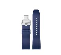 CAWEUER Compatible con reloj CITIZEN Blue Angel Men Radio Wave AT8020-54L/8020-03L/JY8078 Series Correa de reloj de lona de nailon y caucho de 22 mm y 23 mm(A-Blue silver,23mm)