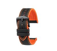 CAWEUER Compatible con reloj CITIZEN Blue Angel Men Radio Wave AT8020-54L/8020-03L/JY8078 Series Correa de reloj de lona de nailon y caucho de 22 mm y 23 mm(C-Black orange-B pin,23mm)