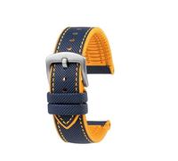 CAWEUER Compatible con reloj CITIZEN Blue Angel Men Radio Wave AT8020-54L/8020-03L/JY8078 Series Correa de reloj de lona de nailon y caucho de 22 mm y 23 mm(C-Blue yellow-S pin,23mm)