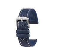 CAWEUER Compatible con reloj CITIZEN Blue Angel Men Radio Wave AT8020-54L/8020-03L/JY8078 Series Correa de reloj de lona de nailon y caucho de 22 mm y 23 mm(C-Blue white-S pin,23mm)