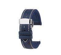 CAWEUER Compatible con reloj CITIZEN Blue Angel Men Radio Wave AT8020-54L/8020-03L/JY8078 Series Correa de reloj de lona de nailon y caucho de 22 mm y 23 mm(C-Blue white-S,23mm)
