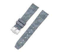 CAWEUER Correa compatible con Omega X Swatch MoonSwatch, pulsera de buceo de silicona con extremo curvo, accesorios de reloj de 20 mm, compatible con correa de camuflaje Rolex.(Mosaic grey01)