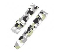 CAWEUER Correa compatible con Omega X Swatch MoonSwatch, pulsera de buceo de silicona con extremo curvo, accesorios de reloj de 20 mm, compatible con correa de camuflaje Rolex.(Camo white01)