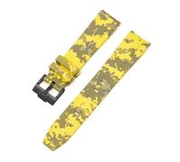 CAWEUER Correa compatible con Omega X Swatch MoonSwatch, pulsera de buceo de silicona con extremo curvo, accesorios de reloj de 20 mm, compatible con correa de camuflaje Rolex.(Mosaic yellow02)