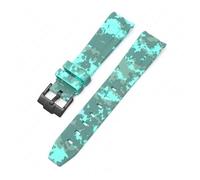 CAWEUER Correa compatible con Omega X Swatch MoonSwatch, pulsera de buceo de silicona con extremo curvo, accesorios de reloj de 20 mm, compatible con correa de camuflaje Rolex.(Mosaic water duck02)