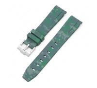 CAWEUER Correa compatible con Omega X Swatch MoonSwatch, pulsera de buceo de silicona con extremo curvo, accesorios de reloj de 20 mm, compatible con correa de camuflaje Rolex.(Mosaic green01)
