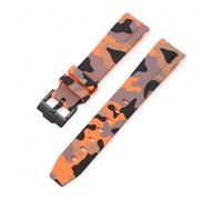 CAWEUER Correa compatible con Omega X Swatch MoonSwatch, pulsera de buceo de silicona con extremo curvo, accesorios de reloj de 20 mm, compatible con correa de camuflaje Rolex.(Camo orange02)