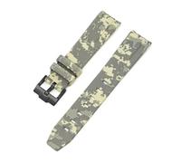 CAWEUER Correa compatible con Omega X Swatch MoonSwatch, pulsera de buceo de silicona con extremo curvo, accesorios de reloj de 20 mm, compatible con correa de camuflaje Rolex.(Mosaic beige02)