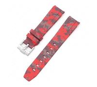 CAWEUER Correa compatible con Omega X Swatch MoonSwatch, pulsera de buceo de silicona con extremo curvo, accesorios de reloj de 20 mm, compatible con correa de camuflaje Rolex.(Mosaic red01)