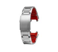 CAWEUER Correa de acero inoxidable 316L compatible con Casio MTG-B1000 MTG-B2000 G-Shock Heart of Steel, pulsera de repuesto for reloj de hombre.(Silver red,For MTG-B2000)