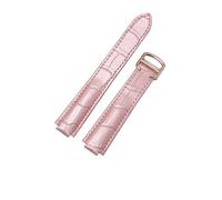 CAWEUER Correa de cuero compatible con pulsera globo azul Cartier. Reemplaza la correa piel vaca for mujer (16-9 mm, 18-11, 20-12 y 22-14 mm)(Pink-rosegold,14-22mm)