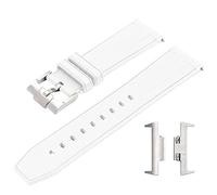 CAWEUER Correa de liberación rápida compatible con Tissot PRX Series T137.407/T137.410 Super Player Adaptador de acero inoxidable Correa de reloj de silicona líquida 12 mm(White)
