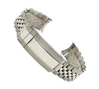 CAWEUER Correa de reloj acero inoxidable 904, estilo Oyster plateado, 19 mm, compatible con SEIKO 5 (SNXS73, 75, 77, 79, 80, 81, SNFF05, SNXG47) J1/K1(Bright silver-5)