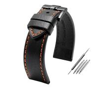 CAWEUER Correa de reloj compatible con Fossil. Correa de cuero italiano Fossil. Correa de reloj for hombre Timex de liberación rápida de 20 mm y 22 mm.(Celestial Teal,24mm)