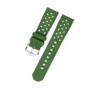 CAWEUER Correa de reloj compatible con TAG Heuer Serie F1, hebilla de acero Caz2011, Seiko Citizen, silicona transpirable de 22 mm.(Green-Steel-K2)