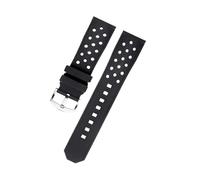 CAWEUER Correa de reloj compatible con TAG Heuer Serie F1, hebilla de acero Caz2011, Seiko Citizen, silicona transpirable de 22 mm.(Black-Steel-K2)