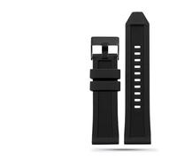 CAWEUER Correa de reloj de pulsera de caucho de silicona de 24 mm, 26 mm y 28 mm compatible con la serie Diesel DZ4427, DZ4487, DZ4323, DZ4318 y DZ4305, correa impermeable(28mm-Black-B,26mm)