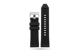 CAWEUER Correa de reloj de pulsera de caucho de silicona de 24 mm, 26 mm y 28 mm compatible con la serie Diesel DZ4427, DZ4487, DZ4323, DZ4318 y DZ4305, correa impermeable(28mm-Black-S,26mm)