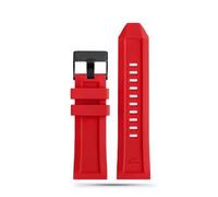 CAWEUER Correa de reloj de pulsera de caucho de silicona de 24 mm, 26 mm y 28 mm compatible con la serie Diesel DZ4427, DZ4487, DZ4323, DZ4318 y DZ4305, correa impermeable(Red black buckle,24mm)