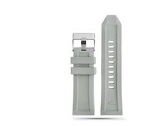 CAWEUER Correa de reloj de pulsera de caucho de silicona de 24 mm, 26 mm y 28 mm compatible con la serie Diesel DZ4427, DZ4487, DZ4323, DZ4318 y DZ4305, correa impermeable(Grey silver buckle,24mm)
