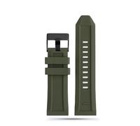 CAWEUER Correa de reloj de pulsera de caucho de silicona de 24 mm, 26 mm y 28 mm compatible con la serie Diesel DZ4427, DZ4487, DZ4323, DZ4318 y DZ4305, correa impermeable(Green black buckle,26mm)