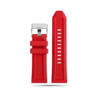 CAWEUER Correa de reloj de pulsera de caucho de silicona de 24 mm, 26 mm y 28 mm compatible con la serie Diesel DZ4427, DZ4487, DZ4323, DZ4318 y DZ4305, correa impermeable(Red silver buckle,26mm)