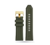 CAWEUER Correa de reloj de pulsera de caucho de silicona de 24 mm, 26 mm y 28 mm compatible con la serie Diesel DZ4427, DZ4487, DZ4323, DZ4318 y DZ4305, correa impermeable(Green gold buckle,28mm)